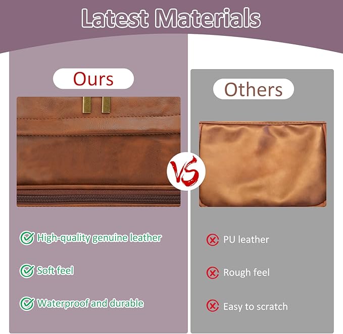 Toiletry Bag for Men, Dad, Boyfriend, Leather bathroom accessories, Travel Essentials Gifts For Birthday, Christmas, Anniversary, Father's Day & Business, Shaving Kit for Men Bag