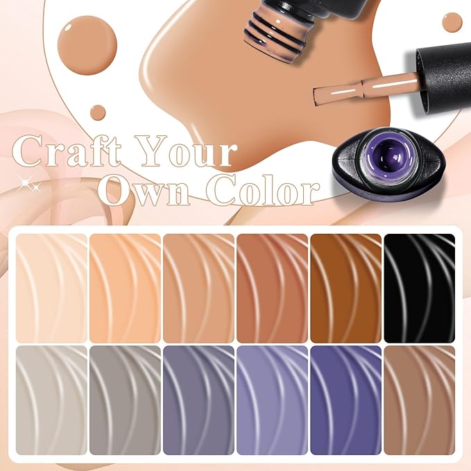 MEET ACROSS Brown Nude Gel Nail Polish Set Chocolate Gel Polish Kit All Seasons Gray Dark Tan Taupe Nail Gel Polish Soak Off UV Nail Design Home Diy Gift for Women 18pcs*7ml