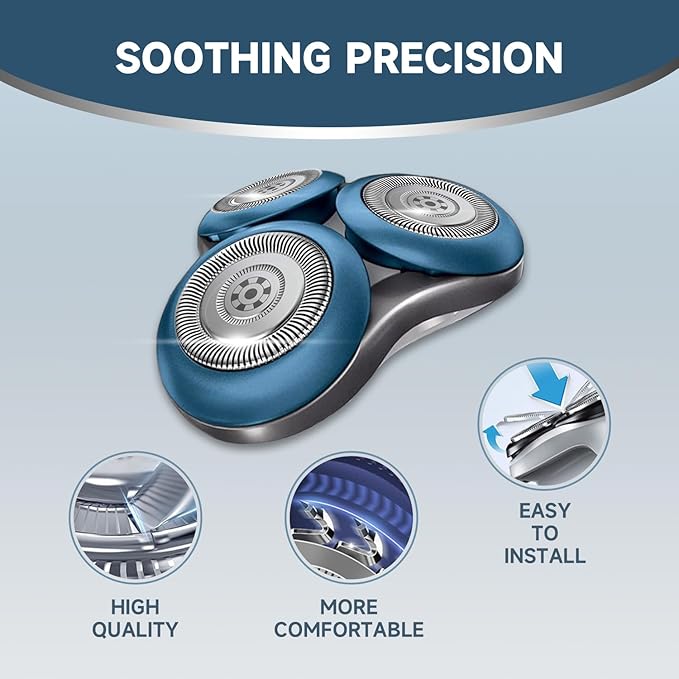 SH71/52 Replacement Head Compatible with Philips Norelco Series 7000 and 5000 ， Upgraded SH71/52 Compatibility Double blades for norelco 7000 replacement heads.