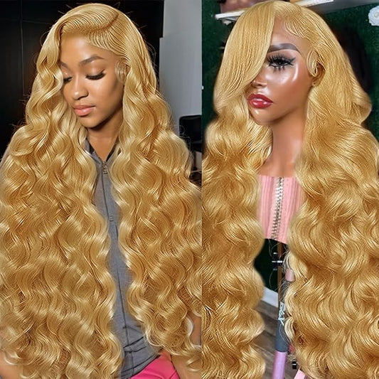 30 Inch Honey Blonde Lace Front Wig Human Hair Pre Plucked Blonde Lace Front Wigs Human Hair With Baby Hair 200% Density #27 Colored 13x4 Body Wave Honey Blonde Wig Human Hair