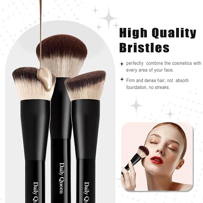 Makeup Brush Set 25 pcs Black Professional Kabuki Powder Concealers Eye shadows Blush Eyeliner Eyebrow Contour Eye blending Brushes