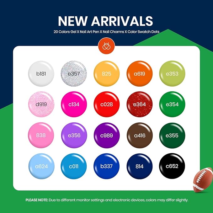 Beetles Summer Gel Polish Set 28Pcs Pink Yellow Green Red Blue Gel Nail Polish Blokecore Collection with Sports Nail Charms Base Top Coat and Double-ended Brush DIY Home Rainbow Nails