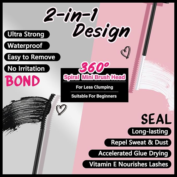 DIY Lash Extension Kit 300 Pcs Lash Clusters D Curl, Mix Eyelash Clusters Individual Lashes Kit Lash Bond And Seal Lash Remover Eyelash Brush Lash Tweezer Self Apply At Home(30D-9-18mix Kit)