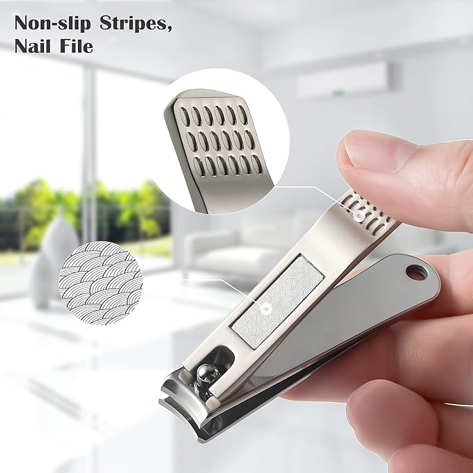 BEZOX Nail Clippers with Catcher for Seniors for Thick Nails, Fingernail and Toenail Clippers