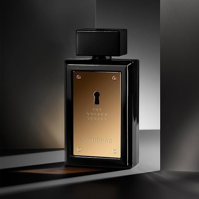 Banderas Perfumes - The Golden Secret - Eau de Toilette Spray for Men - Long Lasting - Masculine, Casual and Elegant Fragrance - Mint, Apple and Spicy Notes - Ideal for Day Wear - 6.7 Fl Oz
