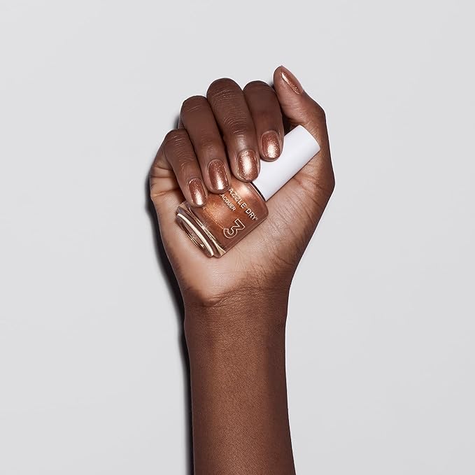 Dazzle Dry Nail Lacquer (Step 3) - Raise Your Glass Lacquer - A glittering copper. Full-coverage metallic. (0.5 fl oz)