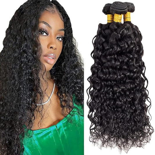 Human Hair Bundles Curly Weave Bundles Color 1B Curly Brazilian Human Hair Weave Extensions Soft and Silky for Black Women 26 28 30 Inch