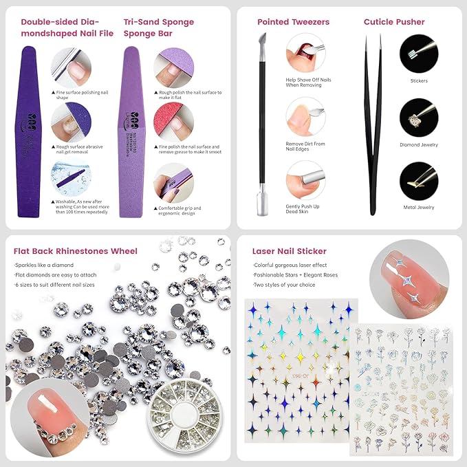 YTD Likomey Gel Polish Starter Kit,36 Colors and 4 Pcs Base Coat and Reinforce Coat Glossy&Matte Top Coat with UV LED Nail Lamp Set,Salon Home DIY Nail Art Manicure Tools Box