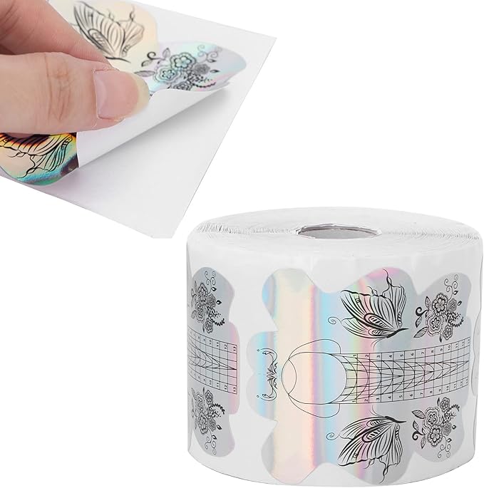 300pcs Nail Extension Sticker - Thicken Self Adhesive Nail Art Extension Sticker Nail Form Nail Art Form Nail Extension Form Beautiful Pattern Nail Gel Forms for Women