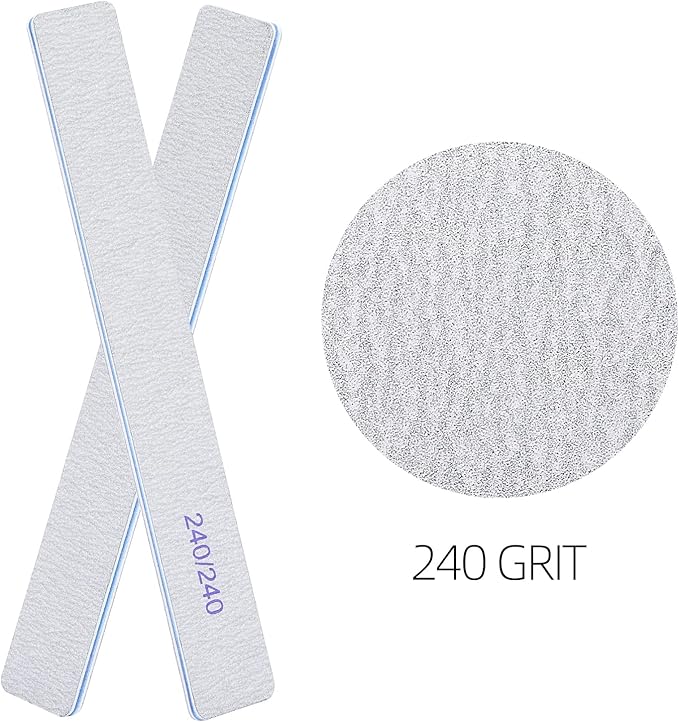 25 Count 240/240 Grit Nail Files for Natural Nails, Double Sided Emery Boards Fine Grit Nail File Manicure Tools