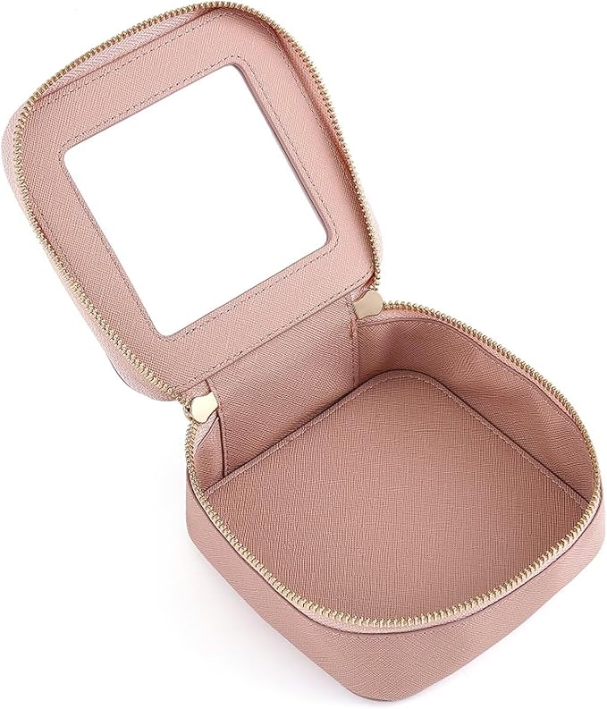 Small Clear Makeup Bag Travel Cosmetic Case, Portable Make Up Organizer Traveling Compact Car Bag for Essentials Transparent Toiletry Bag with Zipper