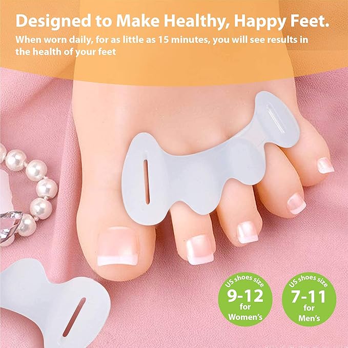 Toe Spacers (Bundle Soft & Firm) - Toe Separators for Alignment, Toe Straightener for Foot Pain Relief, Silicone Bunion Corrector for Women Big Toe, Supports Foot Health