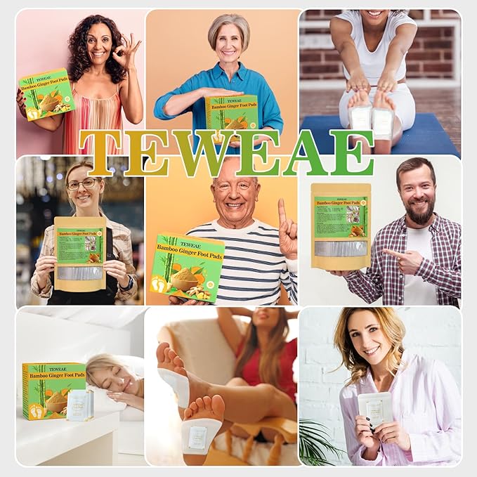 62 Pads Turmeric & Ginger Foot Pads, Pure Natural, Bigger Adhesive, Breathable Sheet Foot Pad with Wormwood, Bamboo Vinegar for Men & Women