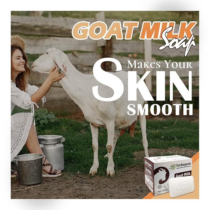 Goat Milk Herbal Soap | Pack of 6 of 5oz soap Bar | Ideal for Men and Women, Soothing and Nourishing Soap for Moisturization