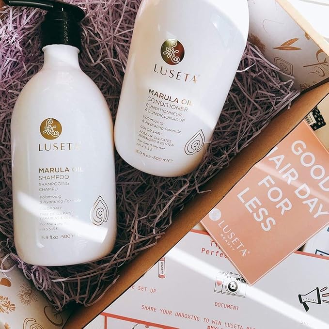 Luseta Marula Oil Shampoo & Conditioner Set, for Fine and Dry Hair, 2 x 16.9 Oz