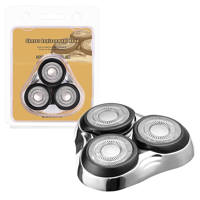 Universal Rotary Replacement Shaver Head,Compatible with Remington Shaver Series,for R3,R4,R5,R6,R7,R8,SP-3141 and SP-5161 Foils/Blades (Silver(1 Count))