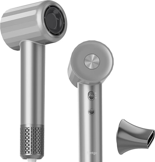 Ionic Hair Dryer, High Speed Blow Dryer with 110, 000 RPM Brushless Motor for Fast Drying, Low Noise, Lightweight, Magnetic Nozzle, Thermo-Control Hairdryer for Women Home Travel (Grey)