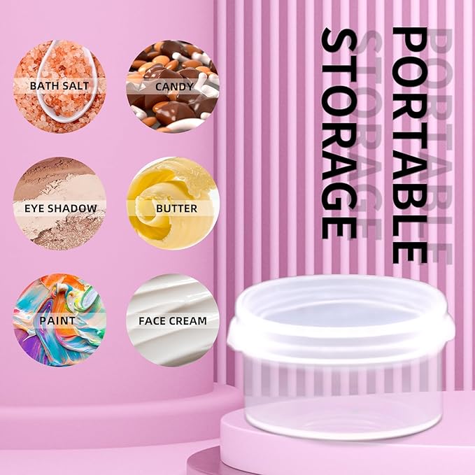 30 pcs plastic cosmetic jar 5/10/20ml clear case with snap lids portable,Travel Storage Cosmetic Samples Beauty Products Mini Containers with Lids, Airtight Cosmetic Containers with Lids.