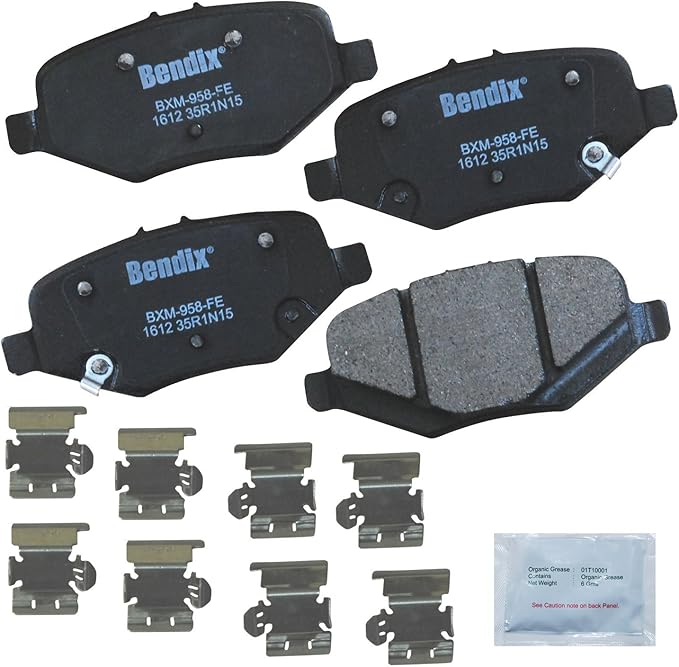 Bendix Priority1 CFM1612 Semi-Metallic Rear Brake Pads for Select Models Ford Explorer, Flex, Police Interceptor Sedan, Utility, Special Service Taurus, Lincoln MKS, MKT
