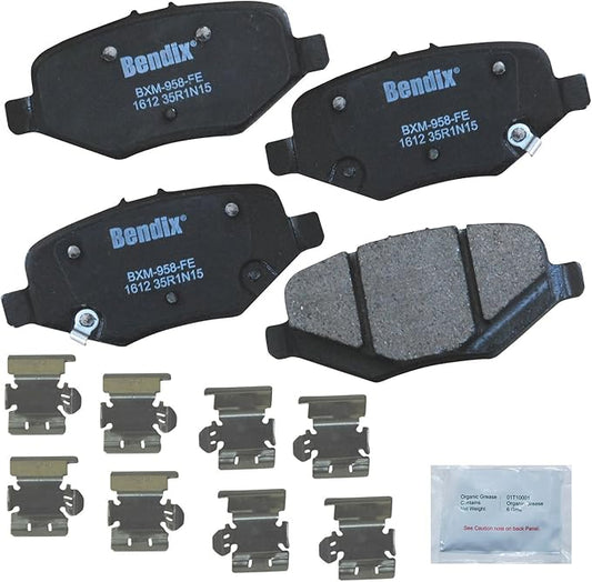 Bendix Priority1 CFM1612 Semi-Metallic Rear Brake Pads for Select Models Ford Explorer, Flex, Police Interceptor Sedan, Utility, Special Service Taurus, Lincoln MKS, MKT