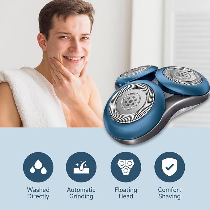 SH71/52 Replacement Head Compatible with Philips Norelco Series 7000 and 5000 ， Upgraded SH71/52 Compatibility Double blades for norelco 7000 replacement heads.