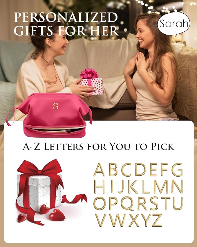 Mom And Daughters Gift, Makeup Bag for Women, Bridesmaid Engagement Gift for Her Travel Toiletry Bag Make Up Bag Pouch for Purse Bridal Shower Gifts for Engagement Wedding Bridesmaids Gift