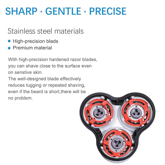 SH90 Replacement Shaver Heads Compatible with Philips Norelco Series 9000, Replacement Blades Compatible with Philips Electric Shaving Series 9000 and Series 8000 (Includes Base)
