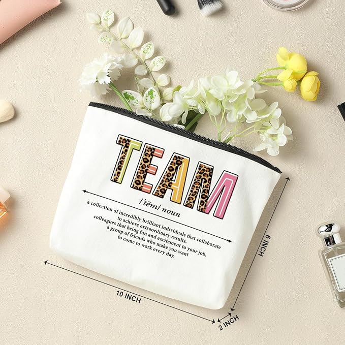6 PCS Team Gifts for Employees Makeup Bag Team Appreciation Gifts for Employees Coworker Employee Gifts for Women Females Coworker Staff Her Retirement Christmas Cosmetic Bag Travel Toiletry Bag