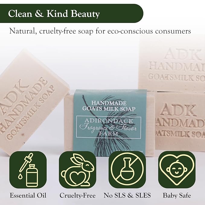 ADK Natural Goat Milk Soap Bar 16 oz., Handmade Organic Olive Oil Soap, Vegan Antioxidant Body Soap for Moisturizing Men, Women & Babies with Dry and Sensitive Skin