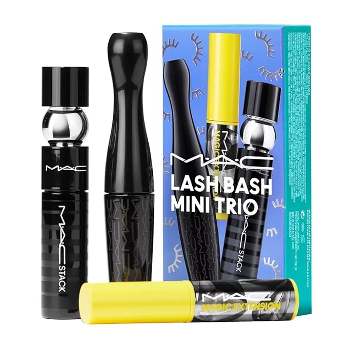 M.A.C Cosmetics Lash Bash Mini Mascara Trio - MACStack, Magic Extension, Extreme Dimension 3D Black - Travel Size