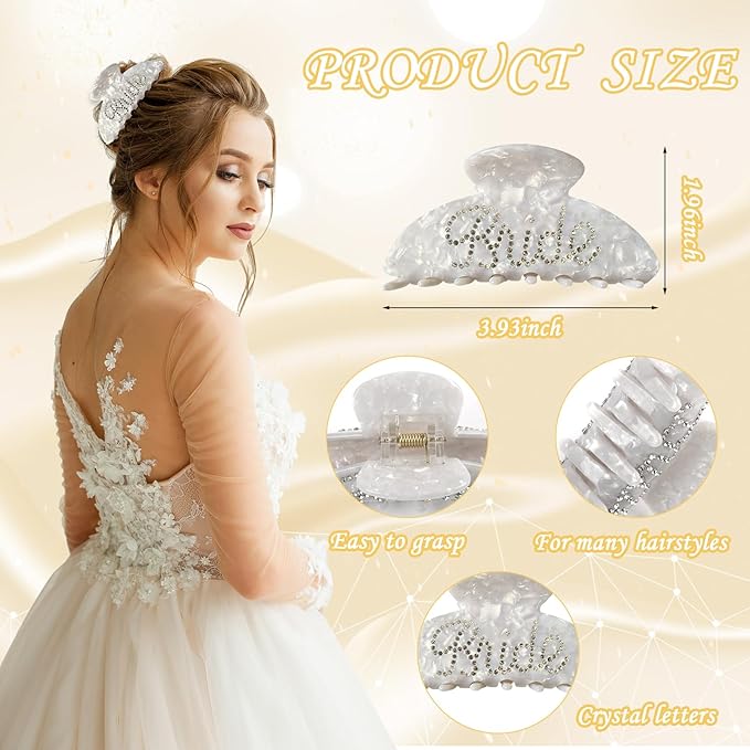 Bride To Be Gift Set - Makeup Bag, Slippers, Robe, Hair Clip - Wedding Gifts