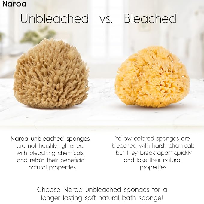 NAROA Natural Baby Bath Sponge in Gift Box | Premium Soft Wool Sea Sponge for Babies | Newborn Bath Time Essentials | Sustainable & Plastic Free (1 Pack)