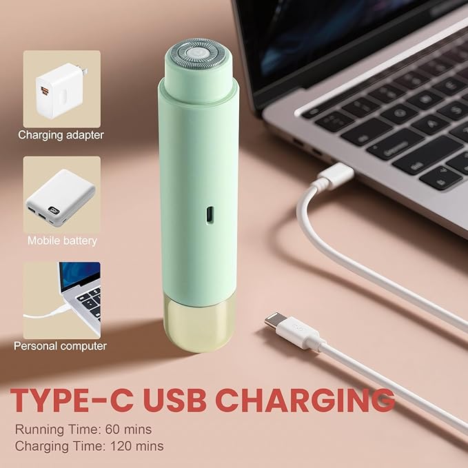 2025 New Electric Bikini Trimmer for Women, 2-in-1 Dual Head Shaver, Womens Electric Razor (Green)