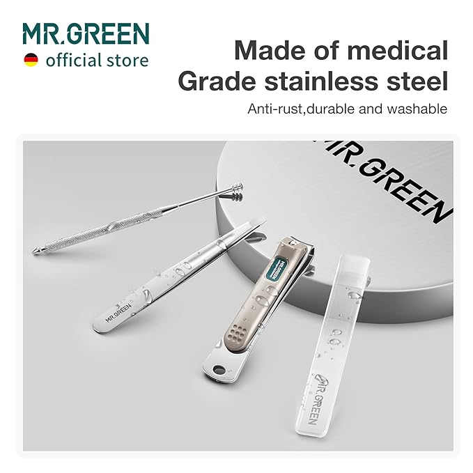 MR.GREEN Portable Manicure Sets Pedicure kits Stainless Steel Nail Clippers Tool Travel Grooming Case Nail Scissors Gift Box (Mr-6102)