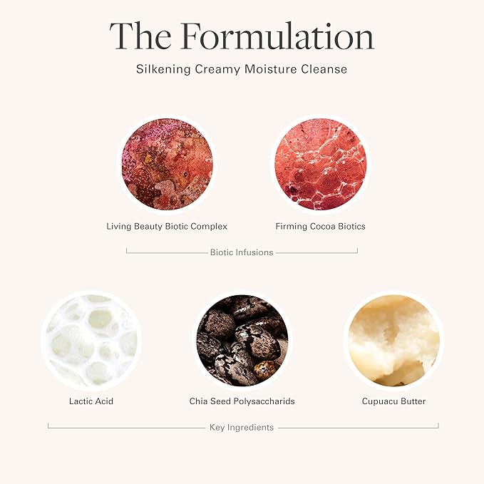 Amala Silkening Creamy Moisture Cleanse Naturally lifts away Make Up and Pore Clogging Debris with Lactic Acid, Chia Seed Polysaccharides, Cupuacu Butter (50ml)