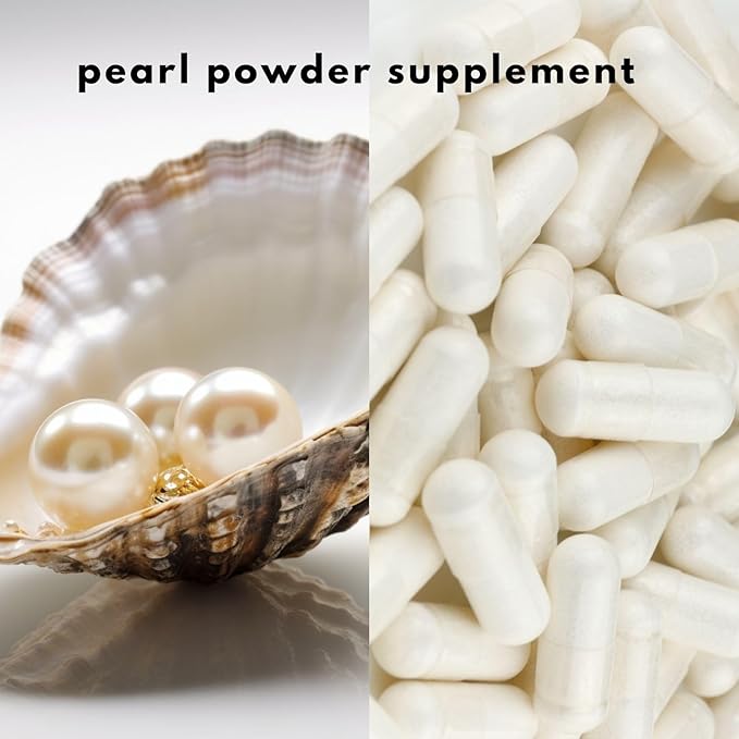 Pearl Powder Capsules for Eye Health & Skin Support - 120 Capsules, 100% Pure, All Natural, Organic
