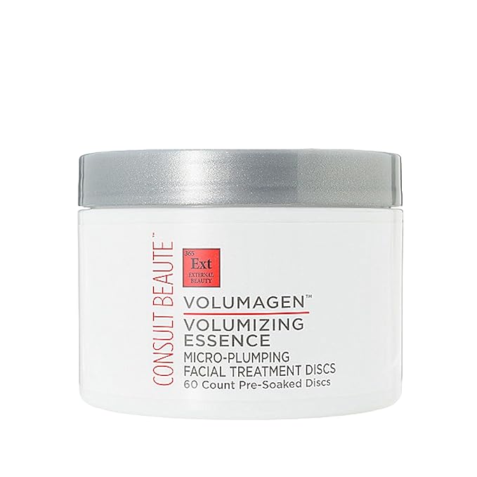 Consult Beaute Volumagen Volumizing Essence Micro Plumping Facial Treatment Discs - Hyaluronic Acid - Retinyl Palmitate - 60 Count