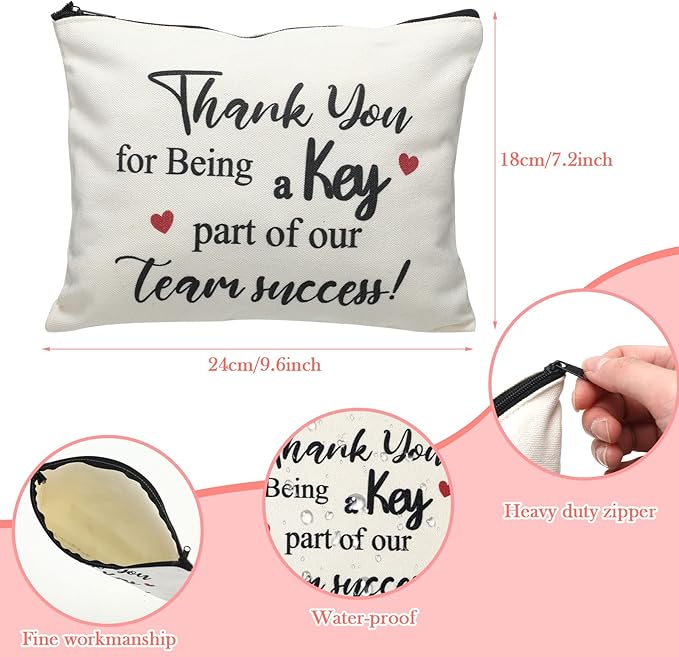 Cunno 24 Pcs Appreciation Gift for Coworkers Employee Cosmetic Makeup Bags Thank You Team Retirement Farewell Goodbye Day Gifts for Leader Colleagues