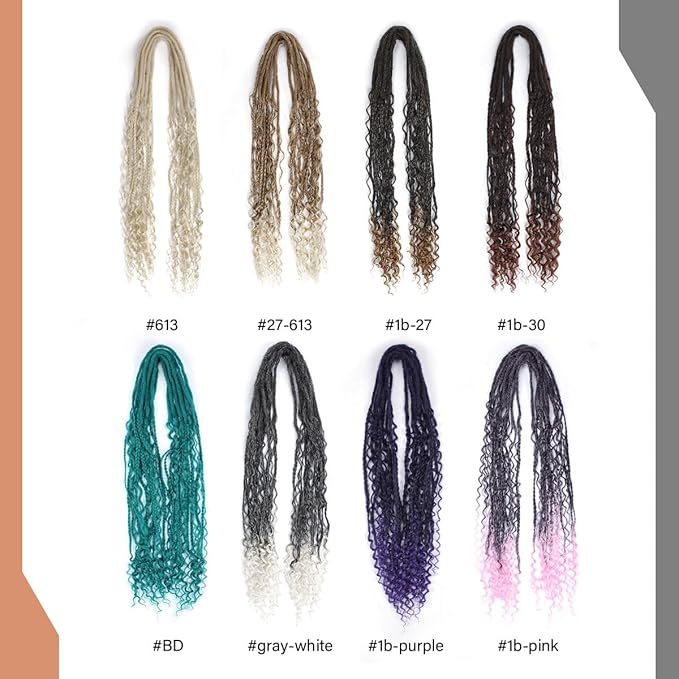 24 In Boho Braid Dreadlock Extensions, 10 Strands Brown to Blonde Synthetic Curly Dreads Extensions with Box Braid, 100% Handmade Dreads Hippie Style Dreadlocks for Woman