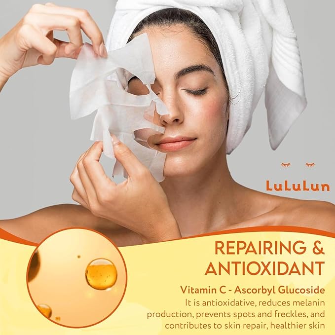 Lululun 28 EA Facial Sheet Mask with Organic 7 Herbs & 7 Vitamins for Pore Care & Rough Skin, Daily Face Sheet Mask Pack for Hydrating and Moisturizing Skincare from Japan with Vitamin C & E, Hydra V