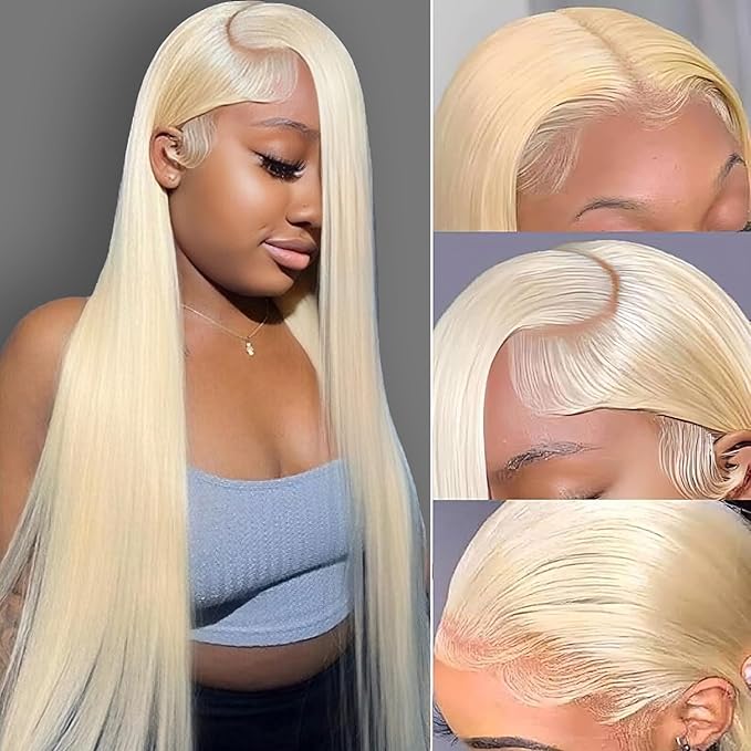 613 Lace Front Blonde Straight 13x6 HD Lace Frontal 180% Density Guleless Wigs