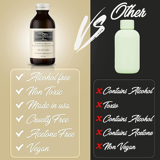 karma organic Unscented Nail Polish Remover, Non-Toxic Nail Treatment Vegan Cruelty-Free) (Unscented) (Unscented +Top/Triple Bas)