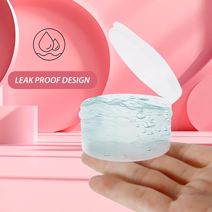 8pcs plastic cosmetic jar 20g/20ml clear case with snap lids portable,Travel Storage Cosmetic Samples Beauty Products Mini Containers with Lids, Airtight Cosmetic Containers with Lids