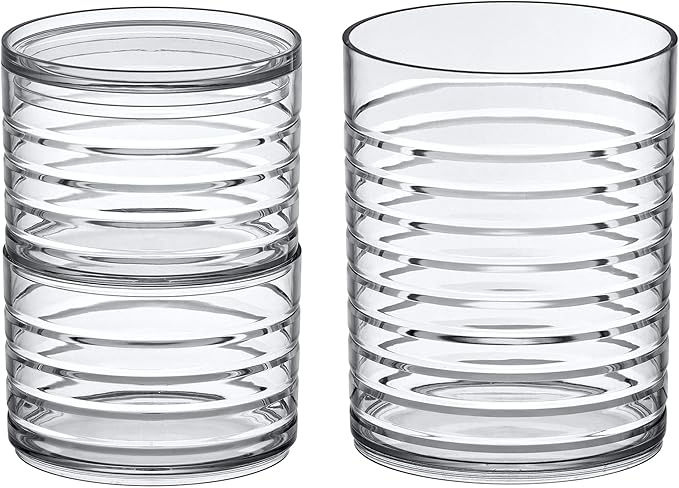 Amazing Abby - Intrigue - Acrylic Headband Organizer, Plastic Hairbrush Holder, Stackable Container for Hair Accessories and Beauty Supplies, Perfect Storage for Vanity and Bathroom, Crystal Clear