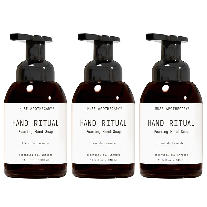 Muse Apothecary Hand Ritual - Aromatic and Nourishing Foaming Hand Soap, Infused with Natural Aromatherapy Essential Oils - USDA Certified Biobased - 11.5 oz, Fleur du Lavender, 3 Pack