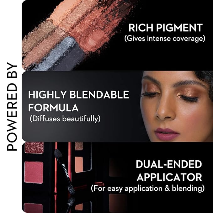 SUGAR Cosmetics Blend The Rules Eyeshadow Palette (03 Fantasy (Mauve)) Long Lasting, Smudge Proof, Paraben Free