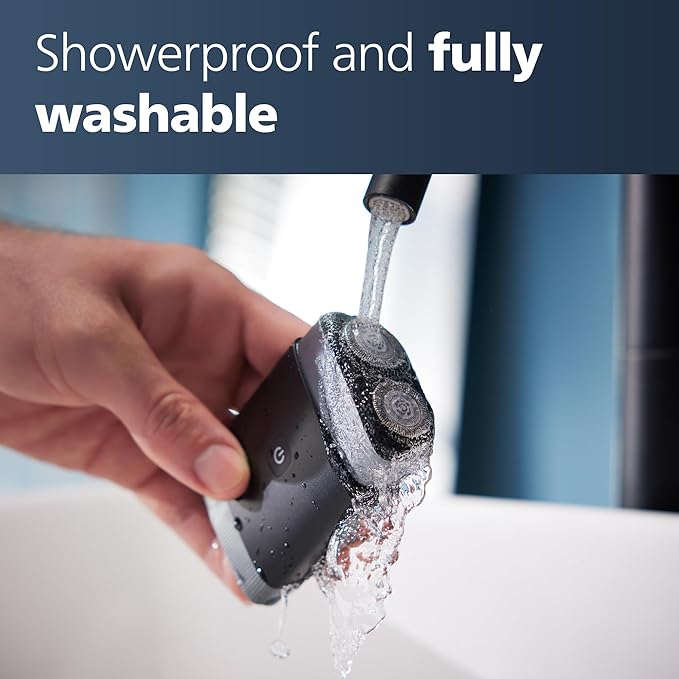 Philips Norelco Portable Shaver, On-The-Go Wet and Dry Electric Shaver, ComfortCut Blade System, 3D Floating Heads, Compact Design, Powerful Battery, Model PQ888/81