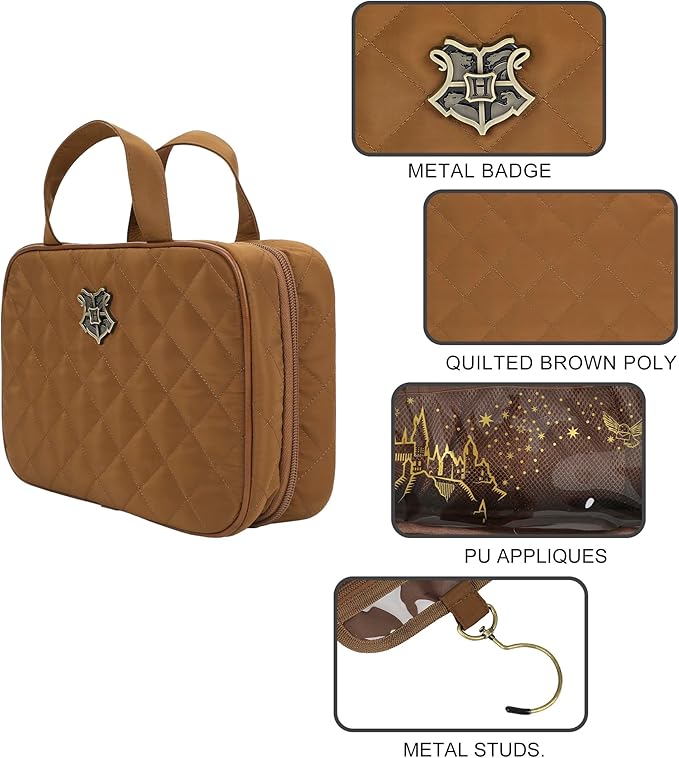 Bioworld Harry Potter Hogwarts Quilted Hanging Toiletry Bag