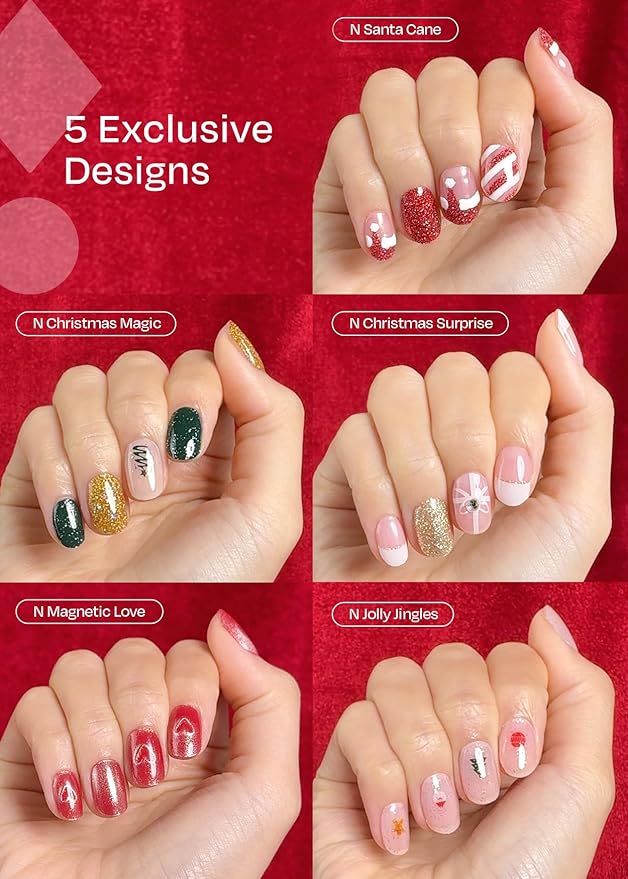 ohora Bundle Set (2024 Christmas Bucket List Set (Limited Edition)) - Works with Any Nail Lamps, Salon-Quality, Long Lasting, Easy to Apply & Remove