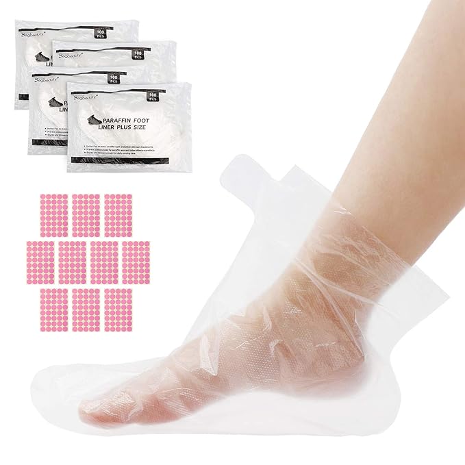 Segbeauty Paraffin Wax Liners for Foot, 400 Counts Larger & Thicker Plastic Foot Bags, Paraffin Bath Mitts Hot Wax thera-py Booties Sock Covers for Foot Spa Wax treat-ment Paraffin Wax Machine